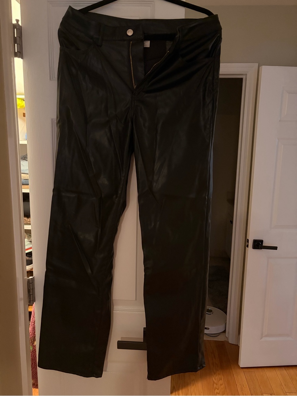 Black pleather H&M pants
